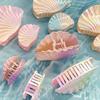 Ocean Shell Large Hair Claw Clips Crab Clamps Women Girls Gradient Colorful Ponytail Hair Barrettes Hairpins Hair Accessories