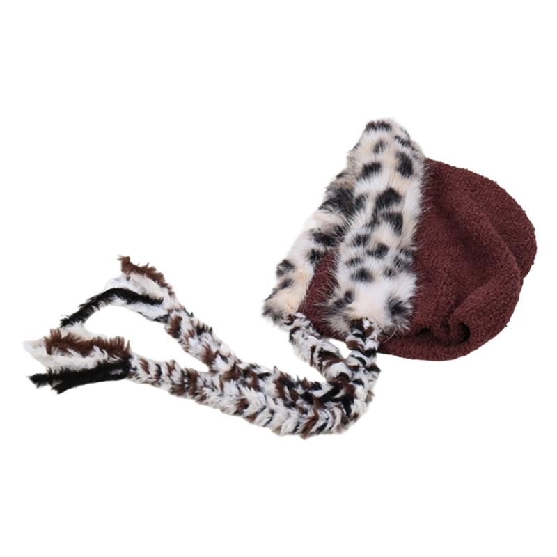 Lovely Cats Ear Flap Hat For Kids Soft Plush Winter Hat With Thermals Lining Cold Weather Accessory For Boys And Girls темный кофе