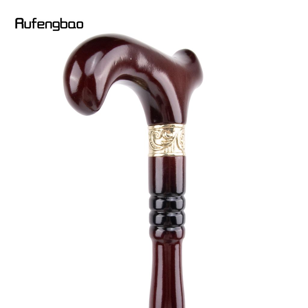 Roter Holzstock mit einem Gelenk, modischer Gehstock, dekorativer Cosplay-Stock, Halloween-Streitkolben, Krücke, Stab, Krummstab, 92cm