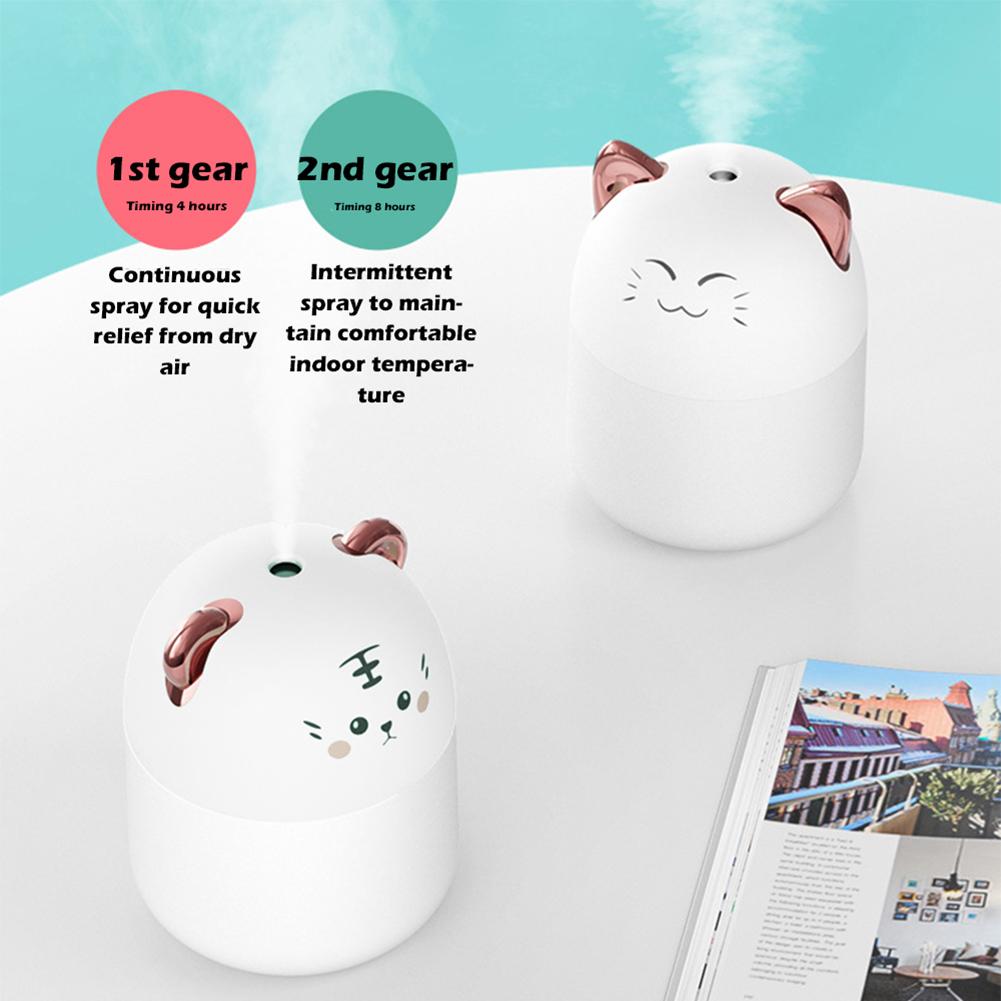 Mini Humidifier With Colorful Night Light 250ml Large Capacity Home Desktop Cool Mist Aroma Diffuser Purifier