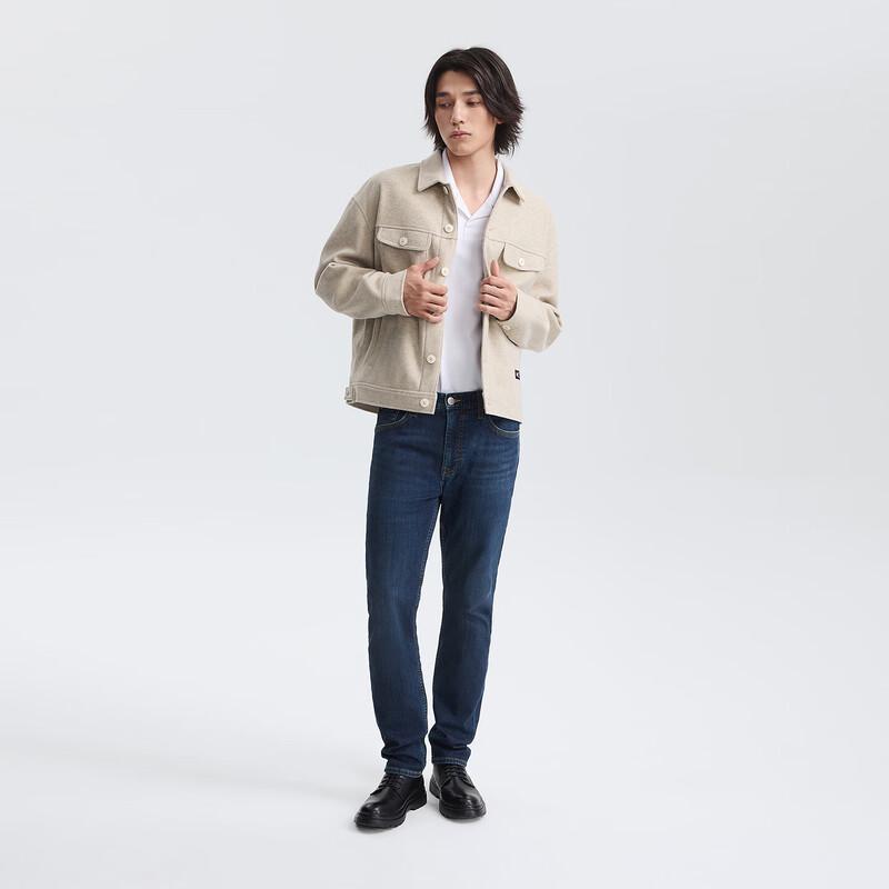 Lee 2025 Zimní Pánské Středně vysoké Zúžené Teplé Džíny