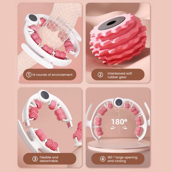 Leg Massage Roller Anti-Cellulite Lymphatic Drainage Deep Tissue Therapy Thighs Arm Back Shoulder Muscle Relaxation Massage Tool with 14 Rollers