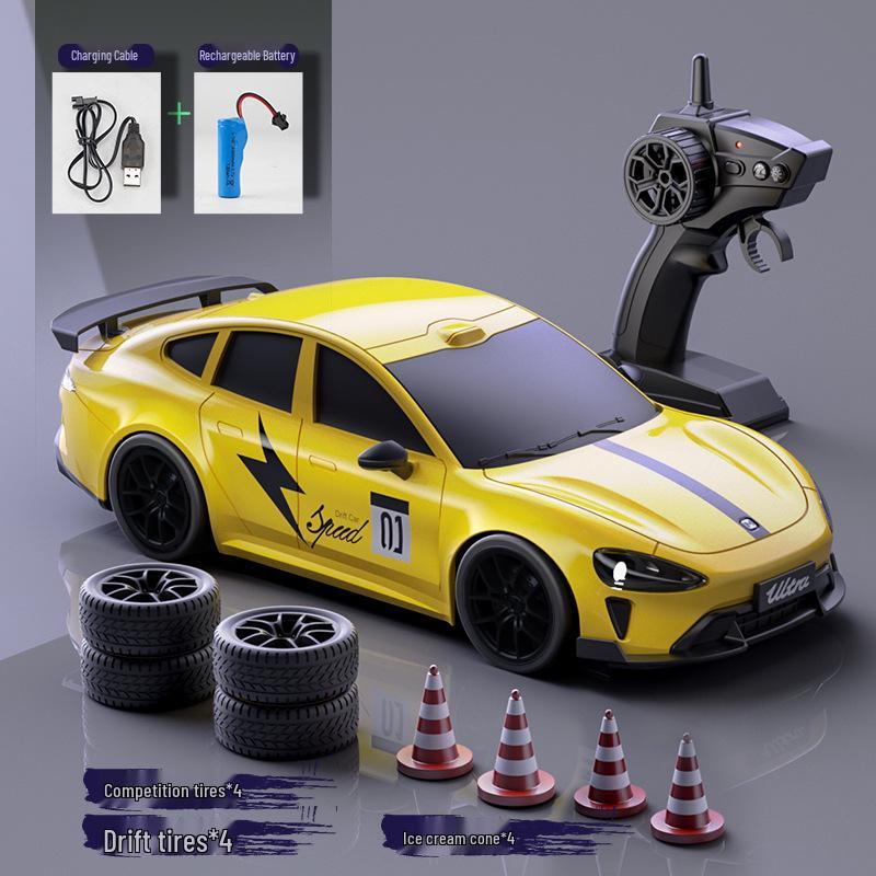 High-Speed RC Drift Car: Four-Wheel Drive, Electric Lights, Remote Control Racing Toy for Kids