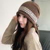 Vintage Women's Beanie Slouchy Fit Jacquard Knit Hat Durable Drawstring Knit Cap  Daily Commute
