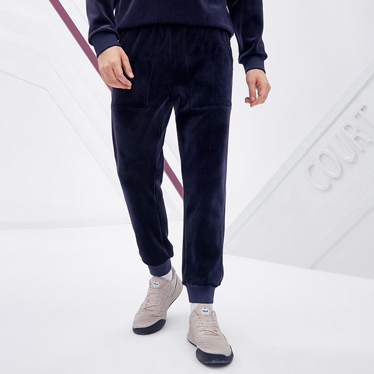 Fila Athletics Solid Color Drawstring Simple Cuff Sports Pants Men Pants Dark-Blue A11M243602F-NV