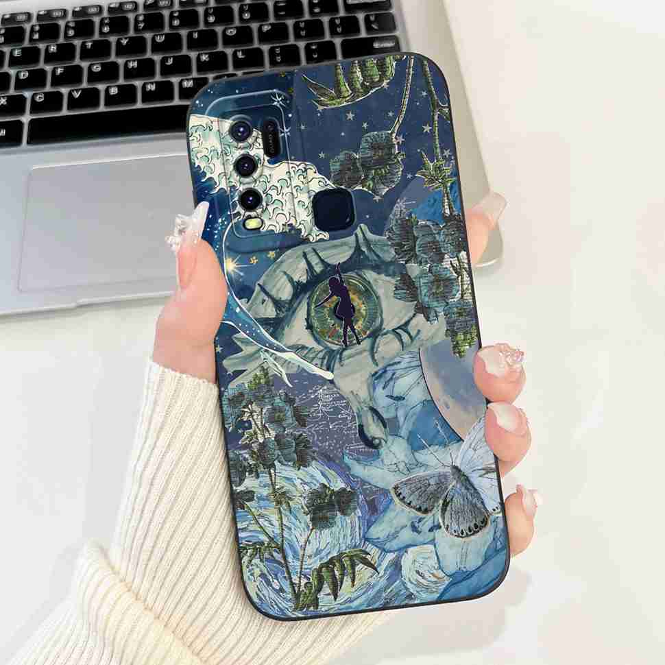 For vivo Y50 2020 1935 6.53" Case Cherry Girl Soft Silicone Cover Cartoon Rabbit For Vivo y50 VIVO Y50 V1965A Phone Cases Bumper