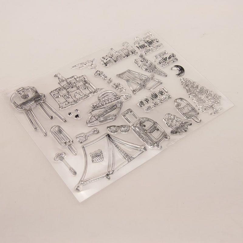 Buy Tent Tree Silicone Clear Seal Stamp DIY Scrapbooking Embossing ...