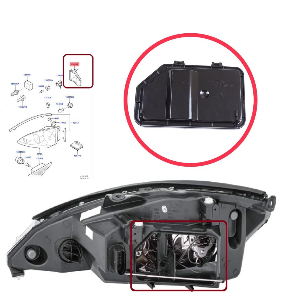 BSP1160-2 Headlight Rear Bulb Cover Cap Right Side for Ford Focus MK1 MK1.5 DAW DBW DFW DNW 2001-2005 Facelift 1334938