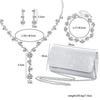 Water Diamond Bridal Necklace Set With Pendant For Wedding And Prom