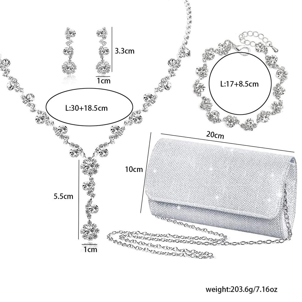 Water Diamond Bridal Necklace Set With Pendant For Wedding And Prom
