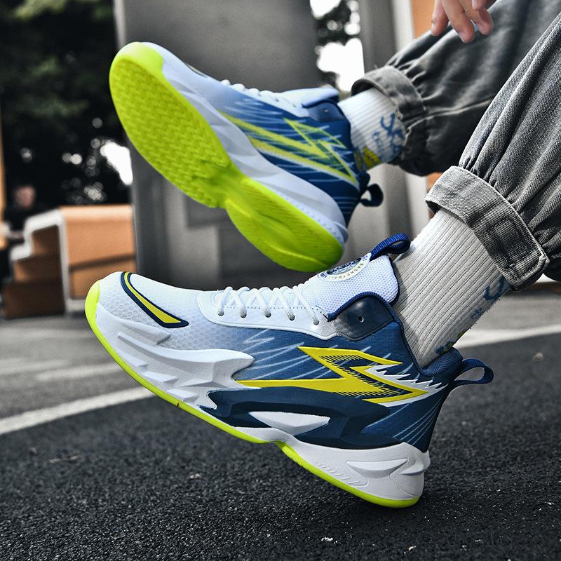 Mandarin Duck Basketball Shoes Boys Shoes High Top 12 Sports Shoes 15 Years Old Youth Training Sports Actual Combat Blue Sneakers