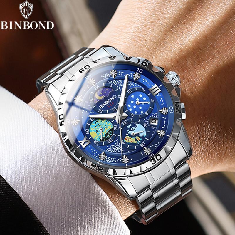 Fashion Starry Sky Van Gogh Men Quartz Watches Date Waterproof Luminous Small Three Pin Exquisite Men's Business Watches