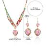 Trendy Zircon Earrings & Necklace Set: Colorful, Fresh Fashion Accessories