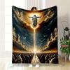 Nr. 2 6 Größen Barmherziger Jesus Christlicher Gott Flanell Kunstdecke, Sofabettdecke Vier Jahreszeiten Weiche Flauschige Steppdecke Flanell Überwurf