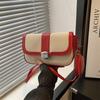 Women's Bag New Contrasting Color Trendy with Saddle Bag Women's Fashion Texture Splicing Single Shoulder Messenger Trendy Bag