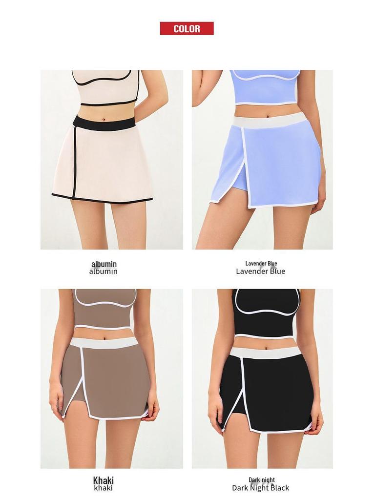 2025 Sommer Colorblock Schnelltrocknender Damen Sport Skort - Hochelastische Yoga- & Fitnessbekleidung