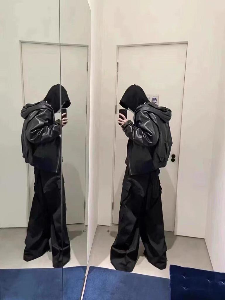 2024 Herren Amerikanischer Stil Schwarze Mehrzweck-Locker sitzende Arbeitsjeans
