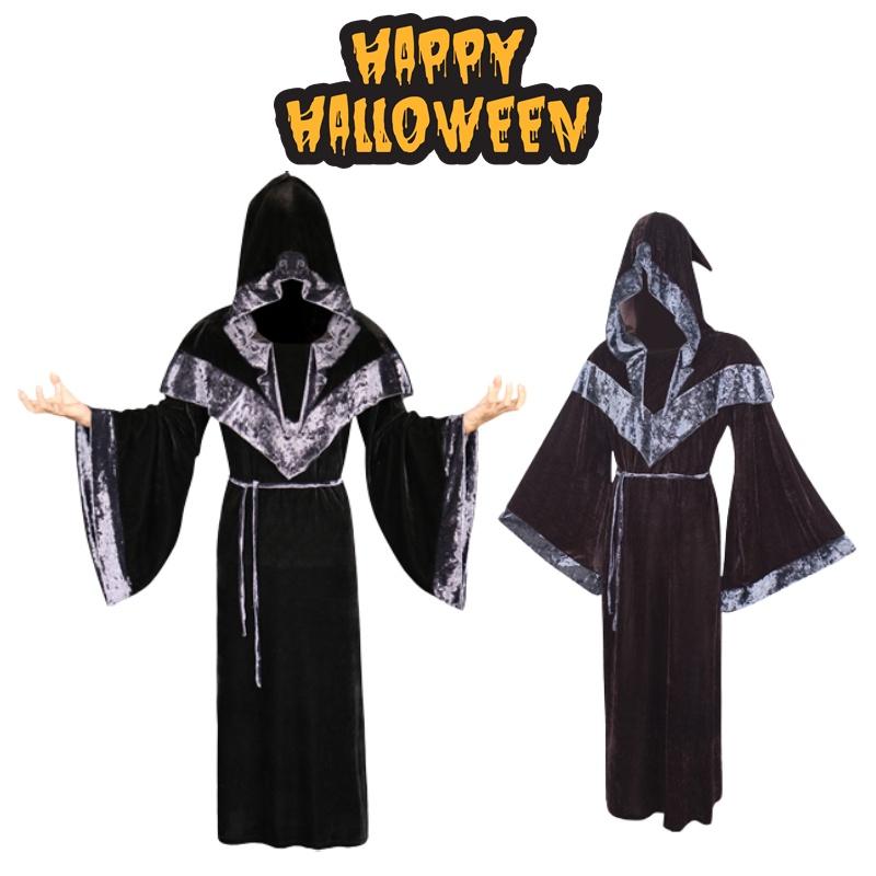 Monk Medieval Priest Robe Halloween Carnival Party Gothic Cosplay Cloak Costume