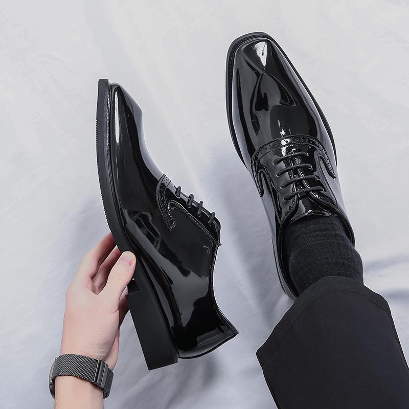 Fashion Brand Men Dress Leather Designer Shoes New  Men High Quality Elegant Shoes Men 2024 Men's Pointed Lace Up Oxford Shoes