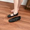 Grape mother spring new flat-soled single shoes women's 2025 Korean version inner height increase soft leather shallow mouth women's shoes flat-soled
