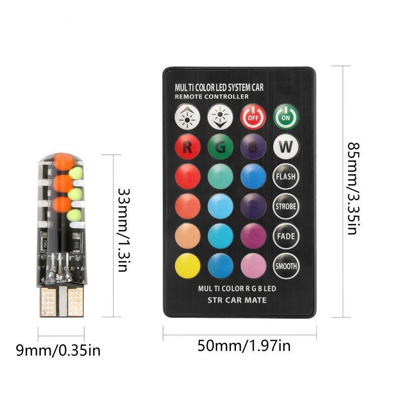 New T10 RGB Remote Control Silicone Car Light: T10-12SMD COB Strobe & Parking Light