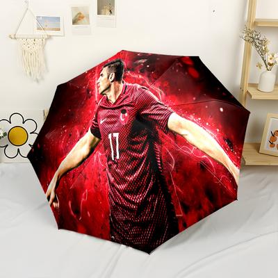 Turkish Football Star Portable Automatic Umbrella Sturdy 8-Rib Shaft Compact Design All-Season Travel Fashion Lovers Birthday/Christmas Gift