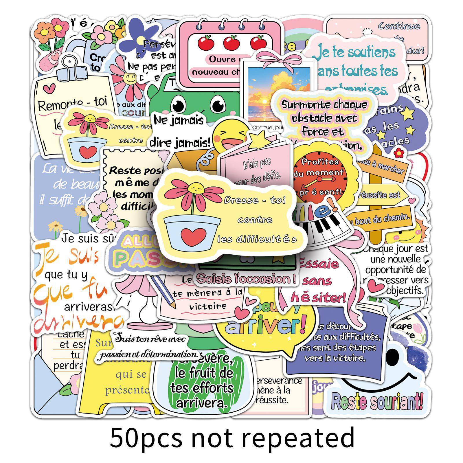 

50 Вдохновляющих Французских Стикеров со Словами для Позитивной Энергии и Украшения