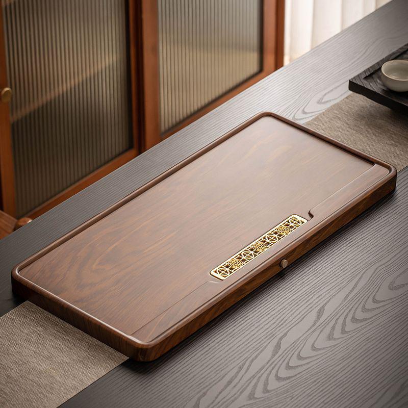 Solid Wood Tea Tray for Gongfu Tea with Drainage System