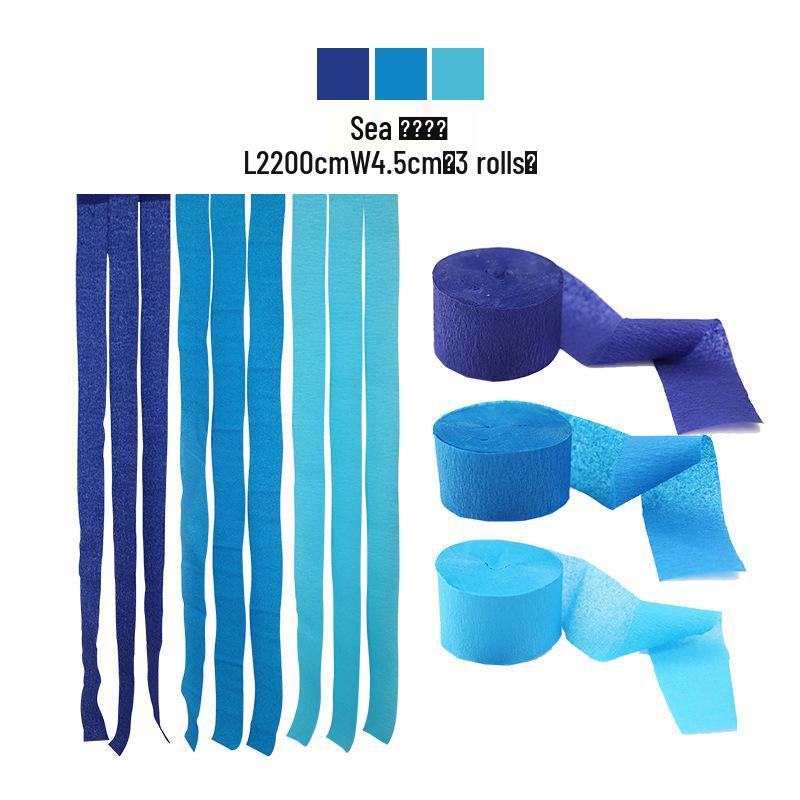 3-Pack Colored Crepe Paper Streamers for Birthday Decorations