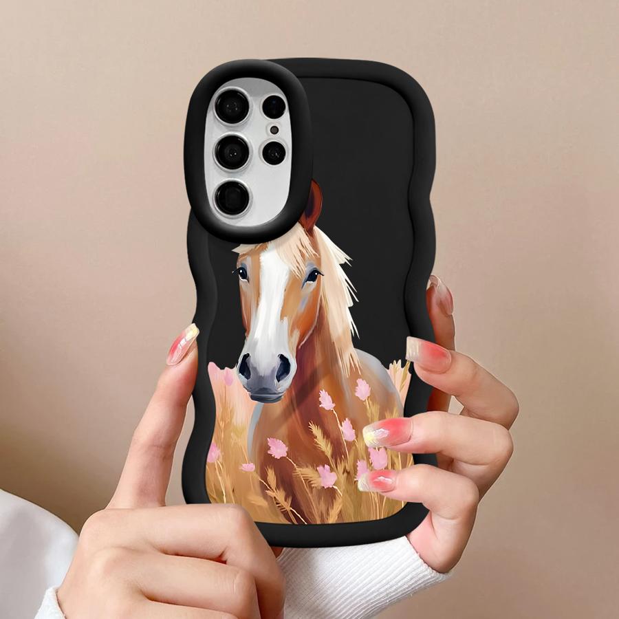 Soft Phone Cover Case for Samsung Galaxy S24 S20 FE A25 S22 Ultra S23 Plus S21 A26 S25 A54 A36 A24 A34 A55 A35 Cool Horse