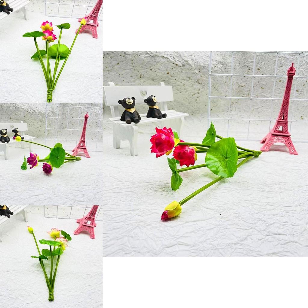 Silk Lotus Realistic Bonsai 7 Head Artificial Flower For Home Decor Interior