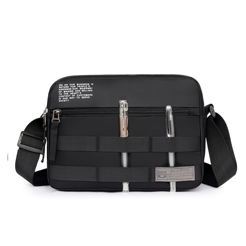 Borsa a tracolla leggera da uomo multistrato in nylon, alla moda, casual, per viaggi d'affari, resistente, con tracolla rimovibile