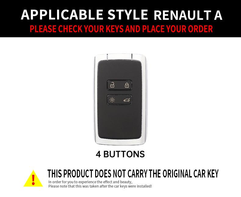 Renault Key Cover for Koleos, Captur, Fluence, Scenic, Latitude, and Megane - Remote Control Card Shell.