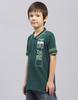 MONTE CARLO Boys Green Printed Collared Neck Half Sleeve T-Shirt