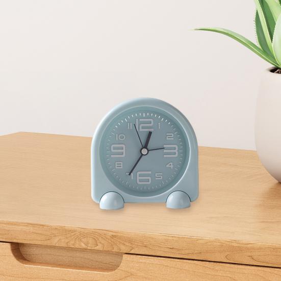Bedside Alarm Clock Compact Mini Size Silent Operation Battery Powered Illuminated Display Decorative Table Clock