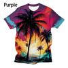 New Palm Tree Sunset Graphic Men's/women's Fashion 3D T-shirt Comfortable and Breathable Shirt Casual Funny Men's Summer Tees
