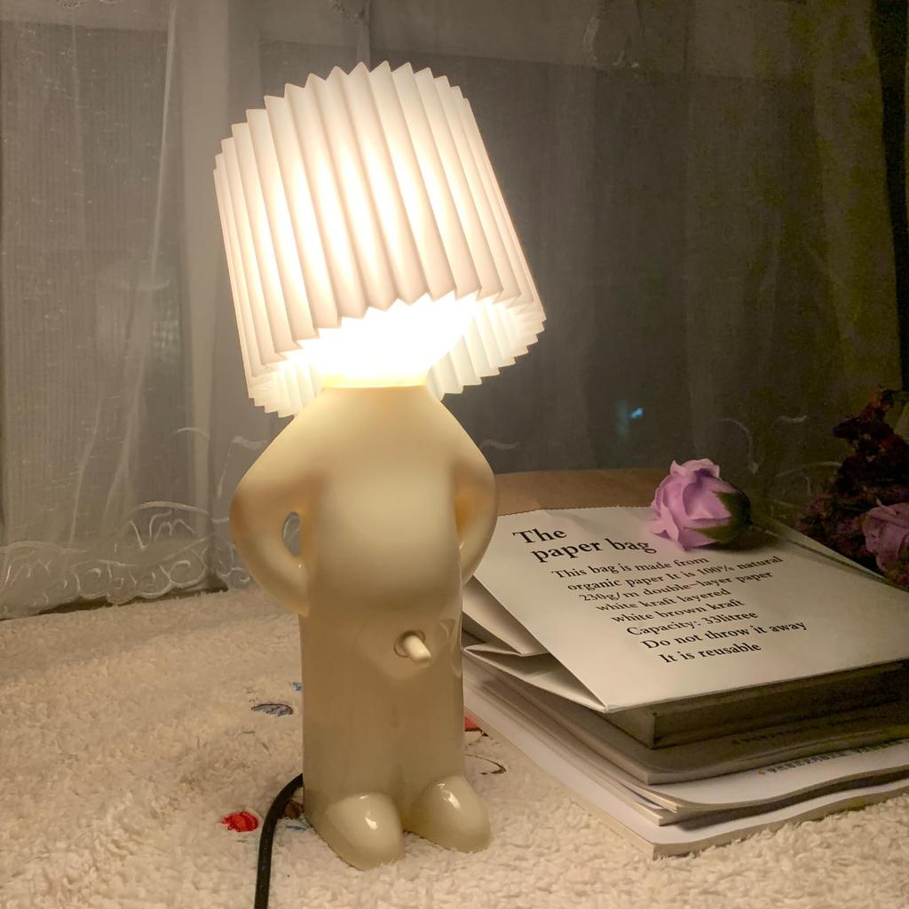 Luminițe pentru cărți mici de masă creativă Micul băiețel obraznic Lumină de noapte Shy Man Lampă pentru copii, cameră de acasă, noptiera, birou, cadou
