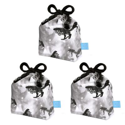 COLORFUL CANDY STYLE Drawstring Small Cup Bag (With Name Tag) Dinosaur Pattern Set of 3 Girls Cute Children Drawstring Bag Cup Holder Cup Bag