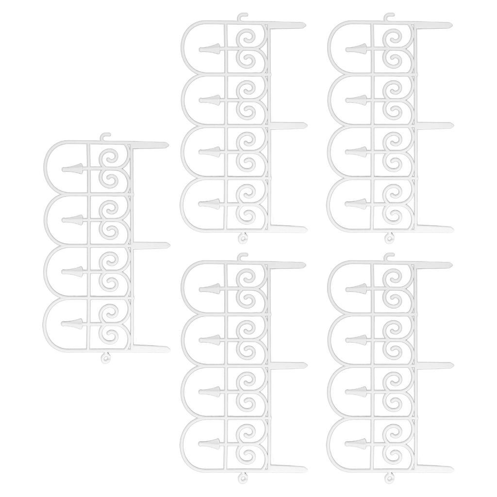 Dekorativer Gartenzaun 5 Paneele Zaunbegrenzung Tiersperre Blumeinfassung für Landschaft Terrasse Hof Außenbereich Gebogen