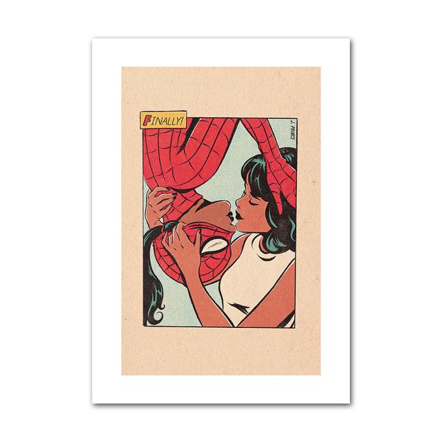Comic Style Lesbian Kiss Wall Art Canvas Painting Nordic Posters and Prints Modern Wall Pictures for Living Room Home Decoration