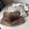 Fluffy Fur Women's Winter Hat Winter Cat Ears Snow Ski Cap Faux Fur Thick Warm Windproof Hat Russian Hat Mink Fisherman's Hat