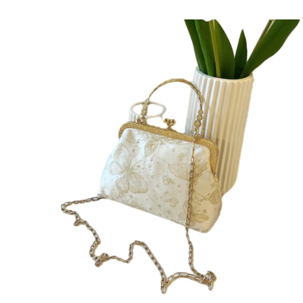 Chain Chinese Style Handbag Elegant Kiss Lock Shoulder Bag Wedding