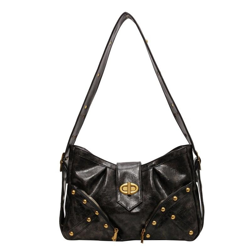 Ielgy American Style Motorcycle Style Underarm Bag Retro High-End Fashion One-Shoulder Messenger Female Bag
