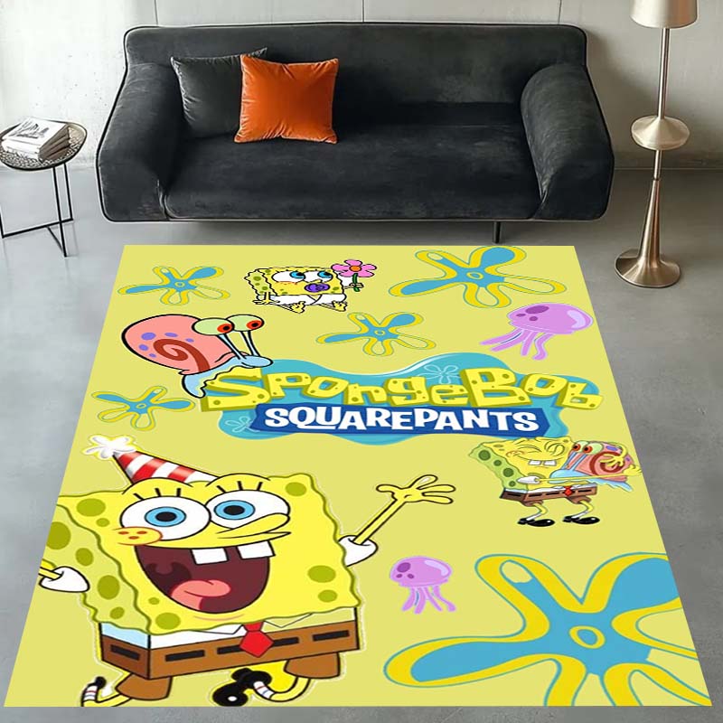 3D S-SpongeBob Patrick Star Cartoon Carpet Rug for Playroom Bedroom Living Room Sofa Home Decor,kids Area Rug Non-slip Floor Mat