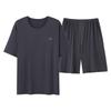 Men's Modal Summer Pajama Set: Short Sleeve & Shorts, Casual Plus Size Homewear