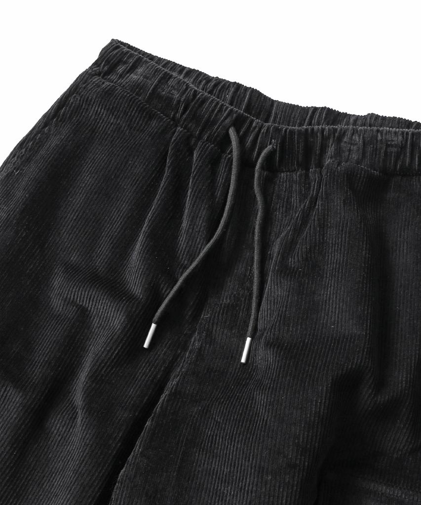 ADHOC Men'S Corduroy Cargo Wide Fit Full Elastic Waist Pants (Black) (Hbalp15)
