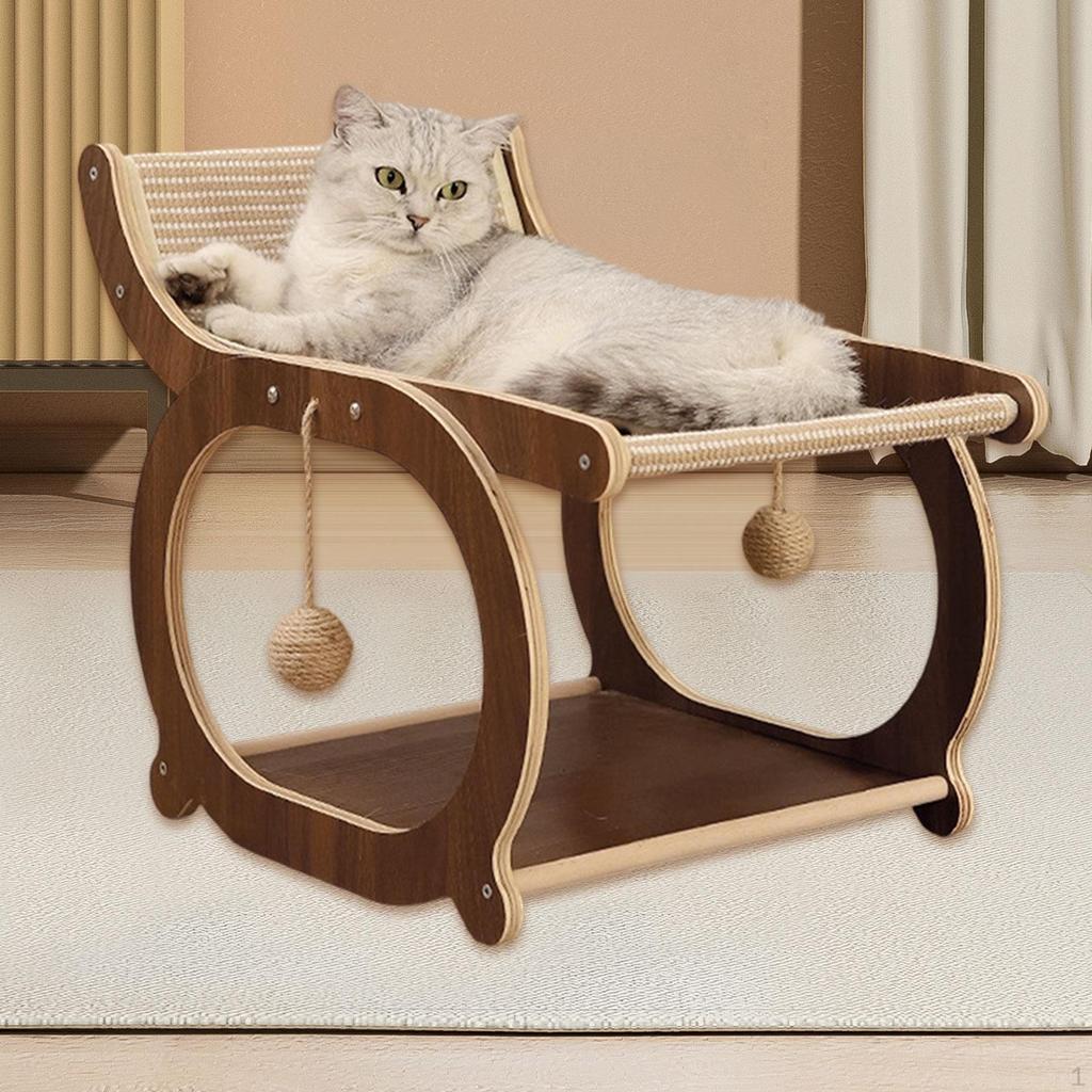 Cat Furniture Lounge with Interactive Toy And Elevated Sleeping Space