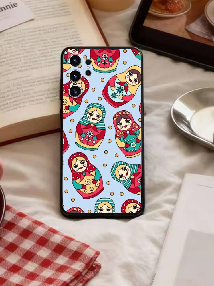 D-Russian Dolls Matryoshka Phone Case For Samsung S26,S25,S24,S23,S22,S21,S20,Plus,Fe,Lite,Others Black Cover
