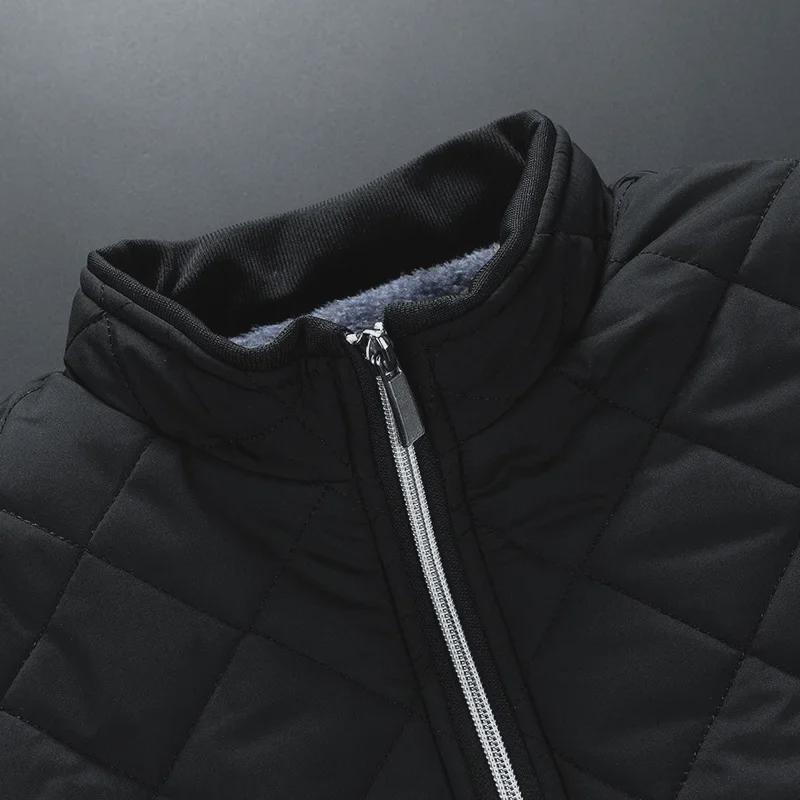Herren Cross-Border Winddichte Jacke mit Stehkragen: Verdickt, mit Baumwolle gefüttert, lässig, warm, vielseitig für Herbst und Winter