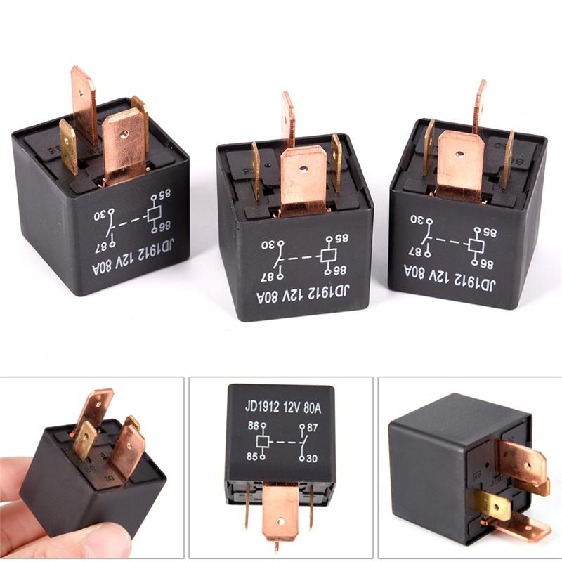 Waterproof Heavy Duty Relay 4Pin DC 24V 12V 80A JD1912 Automotive Car Relay Relays 5